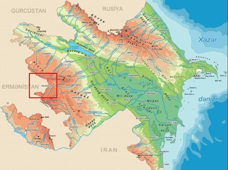 Azərbaycan-Ermənistan sərhədində döyüşlərin getdiyi ərazi
