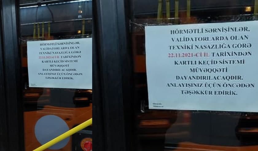 Sumqayıtda avtobuslarda kartla ödəniş dayandırıldı