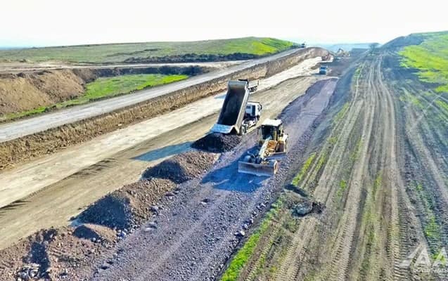 Füzuli-Hadrut avtomobil yolunun tikintisi davam edir - VİDEO