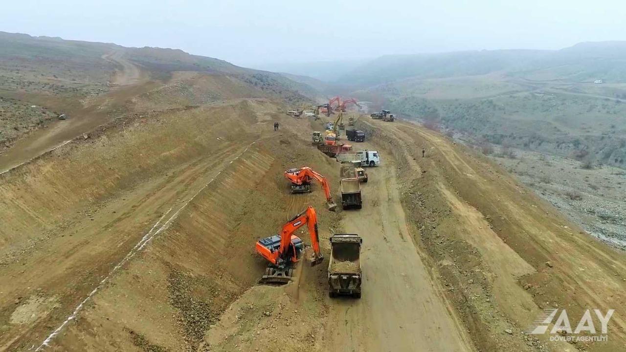 Talış-Tapqaraqoyunlu-Qaşaltı sanatoriyasına gedən avtomobil yolunun inşasından FOTOLAR 