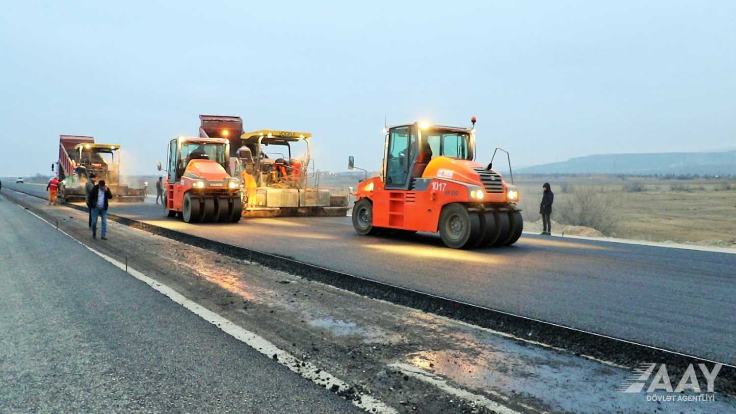 Bakı-Quba yeni avtomobil yolunun tikintisindən GÖRÜNTÜLƏR – FOTO/VİDEO