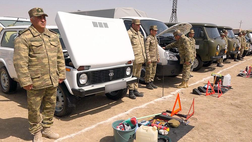 Orduda avtomobil texnikalarına baxış-müsabiqəsi keçirildi - FOTO/VİDEO
