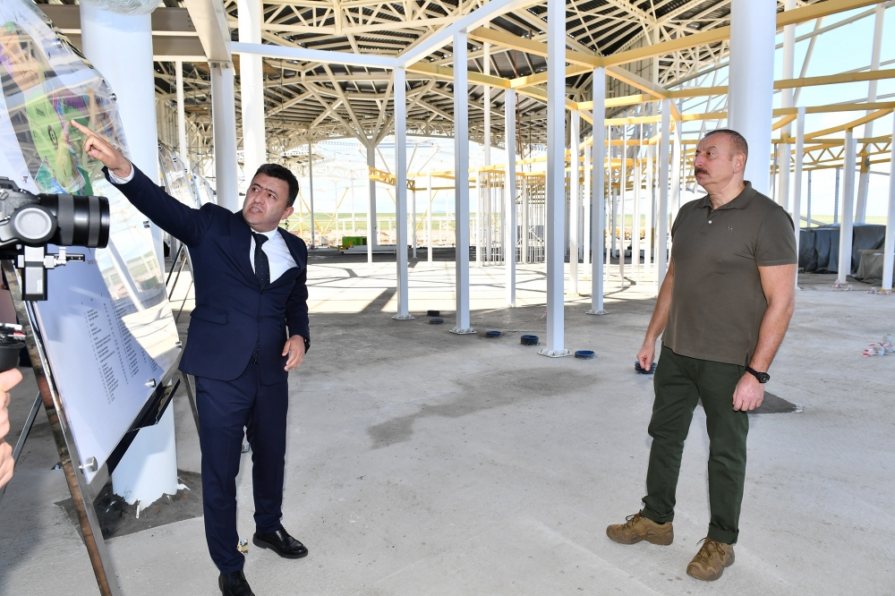 Prezident Zəngilan Beynəlxalq Hava Limanının tikintisi ilə tanış oldu - YENİLƏNİB - FOTO/VİDEO