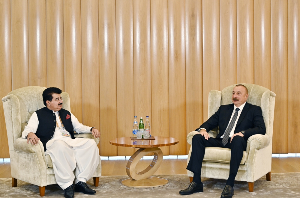 Azərbaycan Prezidenti Pakistan Senatının sədrini qəbul etdi - FOTO