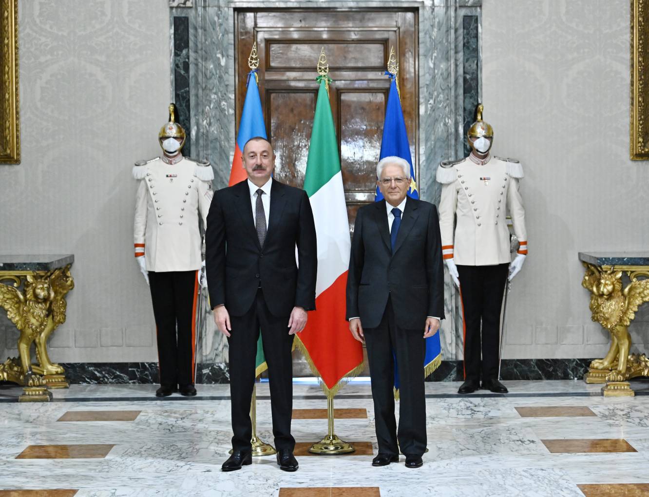 İlham Əliyev İtaliya Prezidenti Sercio Mattarella ilə görüşüb - FOTO