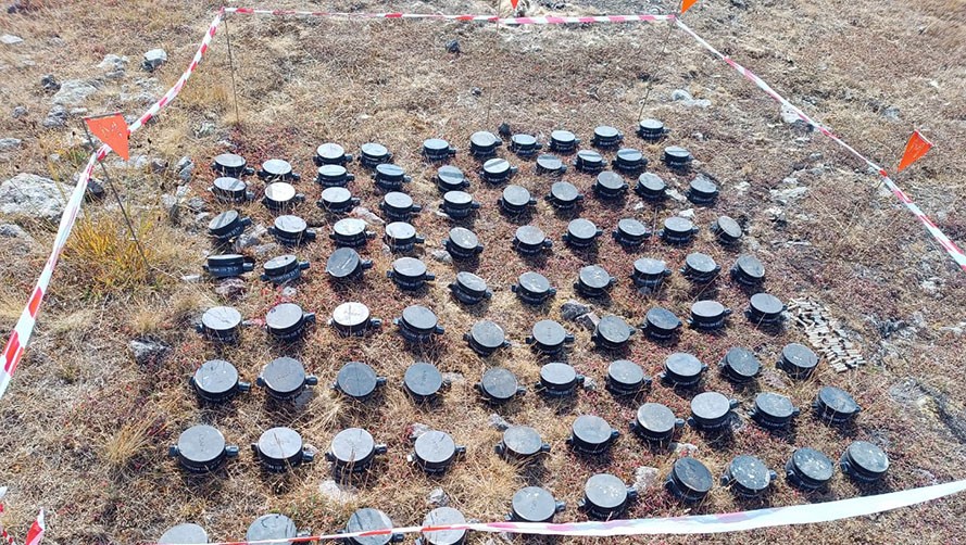 Laçında ermənilərin basdırdığı 90 mina zərərsizləşdirildi - FOTO