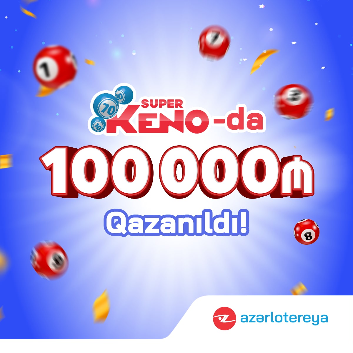 “Super KENO” lotereyasında 100 000 manat qazanıldı