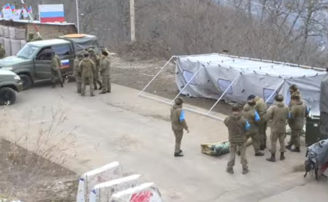 Rus sülhməramlıları da Laçın yolunda çadır qurur - VİDEO