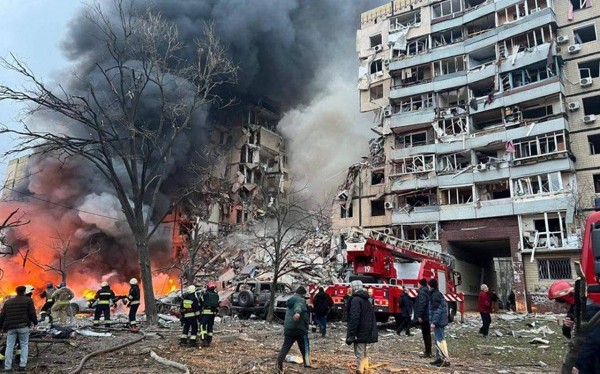 Rusiyanın Dneprə raket zərbələri nəticəsində ölənlərin sayı 45-ə çatdı