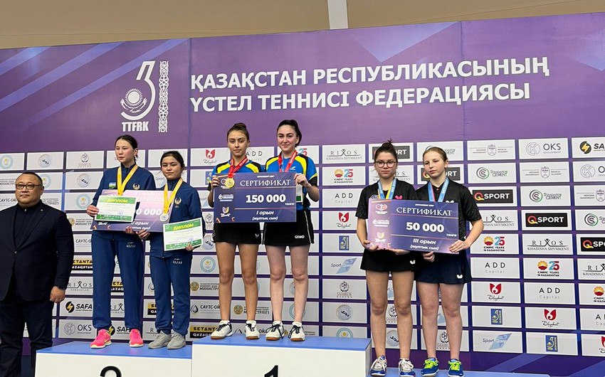 Stolüstü tennisçilərimiz Qazaxıstanda qızıl medal qazandılar