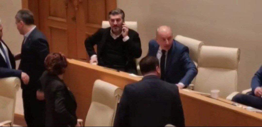 Gürcüstan parlamentində dava - ANBAAN VİDEO