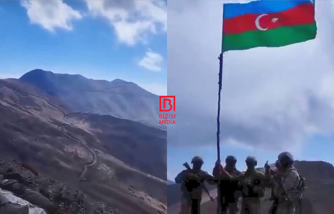 Xankəndi-Xəlfəli-Turşsu yolunda Azərbaycan bayrağı dalğalandırıldı - VİDEO 