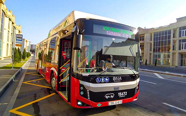 Bakıda 154 marşrut  avtobusu GECİKİR