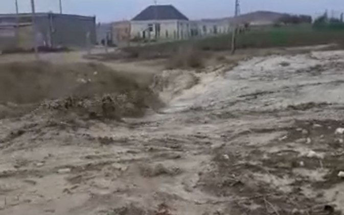 Goranboyda güclü yağışdan sonra sel gəldi  - ANBAAN VİDEO