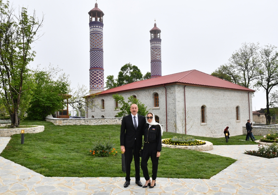 Şuşada Yuxarı Gövhər Ağa məscidi əsaslı yenidənqurma və bərpadan sonra açılıb - FOTO/VİDEO