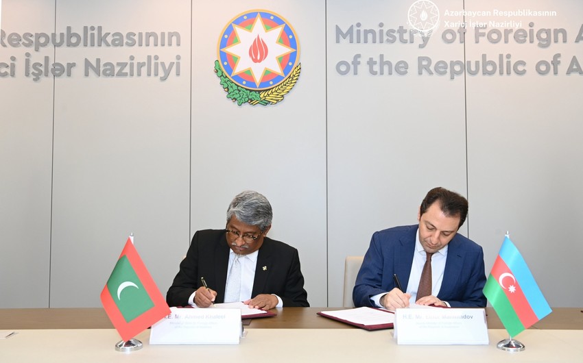Azərbaycan və Maldiv XİN-ləri arasında Anlaşma Memorandumu imzalanıb - FOTO Azərbaycan və Maldiv XİN-ləri arasında Anlaşma Memorandumu imzalanıb - FOTO