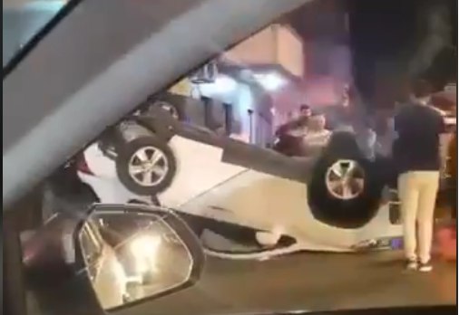 Nəsimi rayonunda minik avtomobili aşıb - ANBAAN VİDEO 