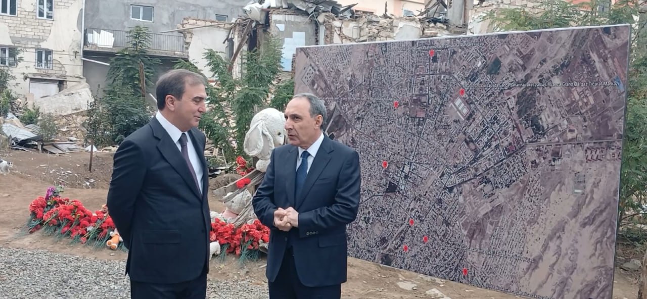 Baş prokuror Gəncədə erməni terrorunun olduğu əraziyə baş çəkdi - FOTO