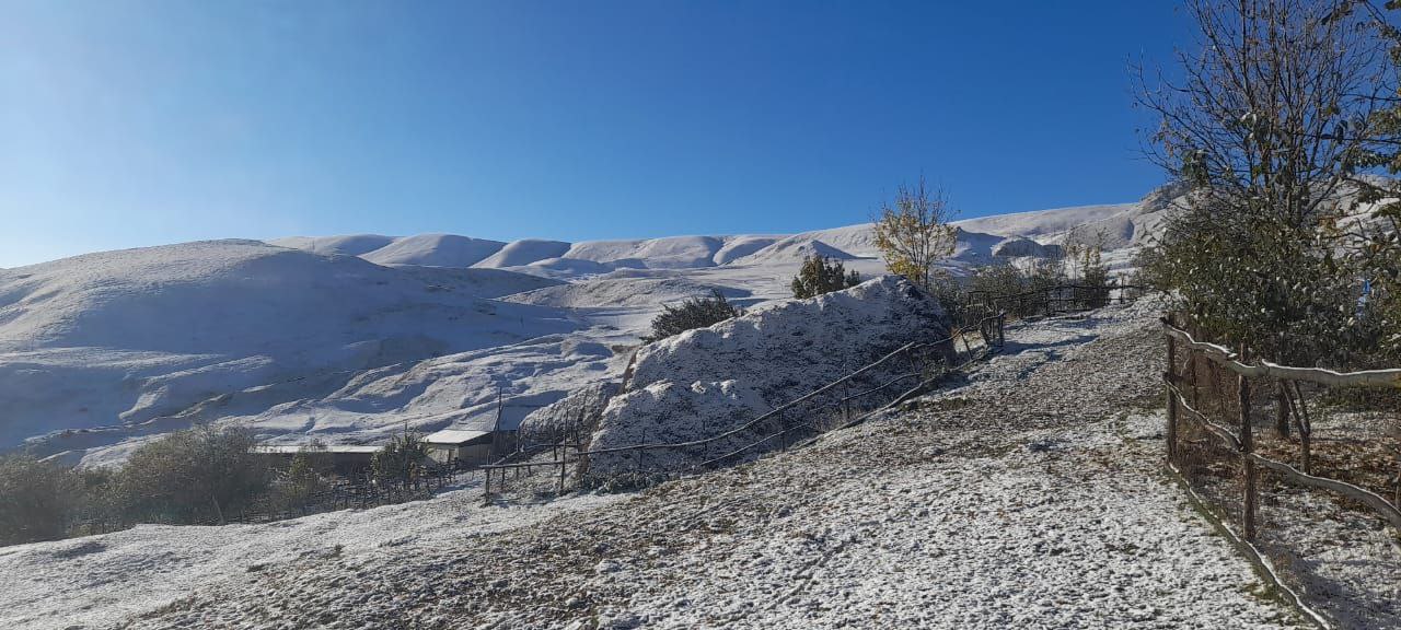 Qubanın Dalıqaya kəndinə qar yağdı - FOTO