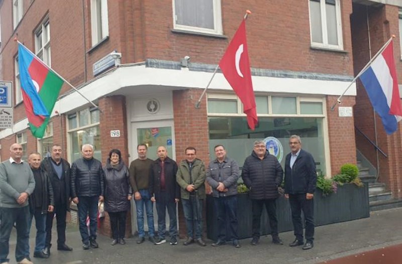 Azərbaycan nümayəndə heyəti ermənilərin gülləbaran etdiyi ofisi ziyarət etdilər – FOTO  