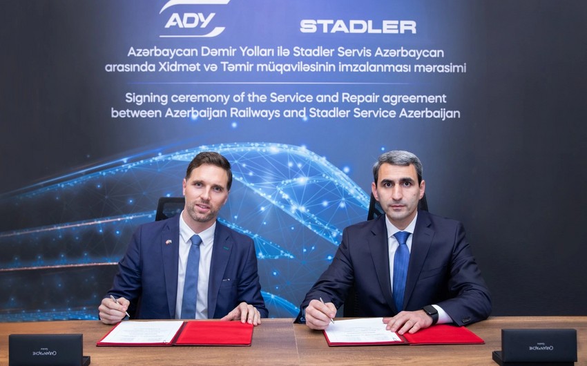 ADY “Stadler” ilə Regional Servis Mərkəzinin yaradılmasına dair müqavilə imzaladı - FOTO