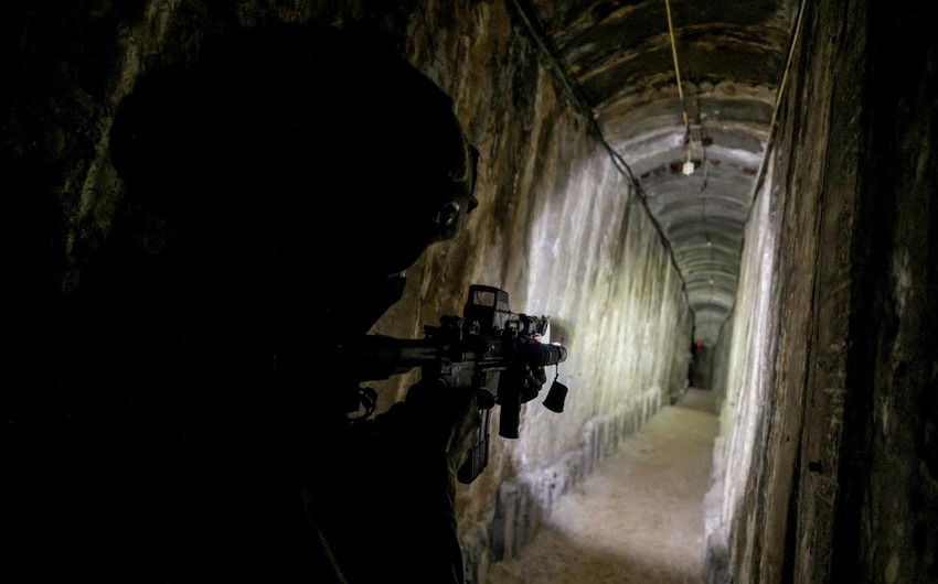 İsrail ordusu HƏMAS-ın sərhəddə yerləşən tunelini DAĞITDI - VİDEO