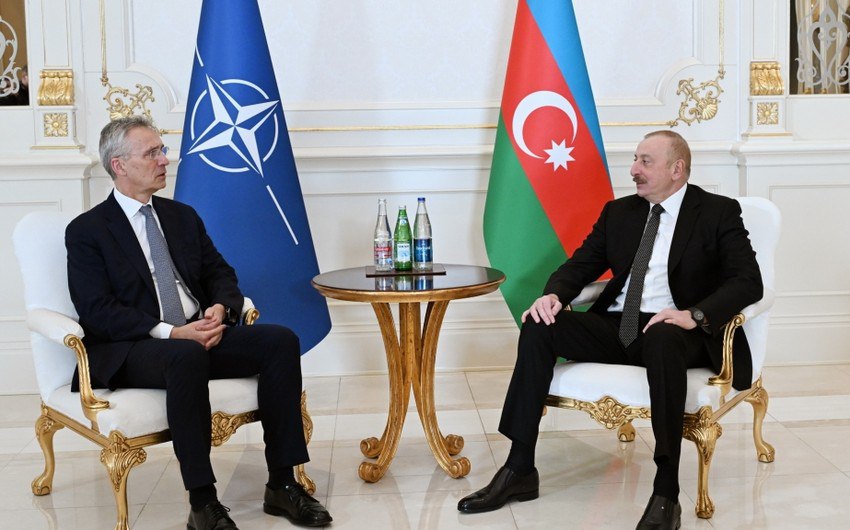 İlham Əliyevin NATO-nun Baş katibi ilə təkbətək görüşü olub - FOTO