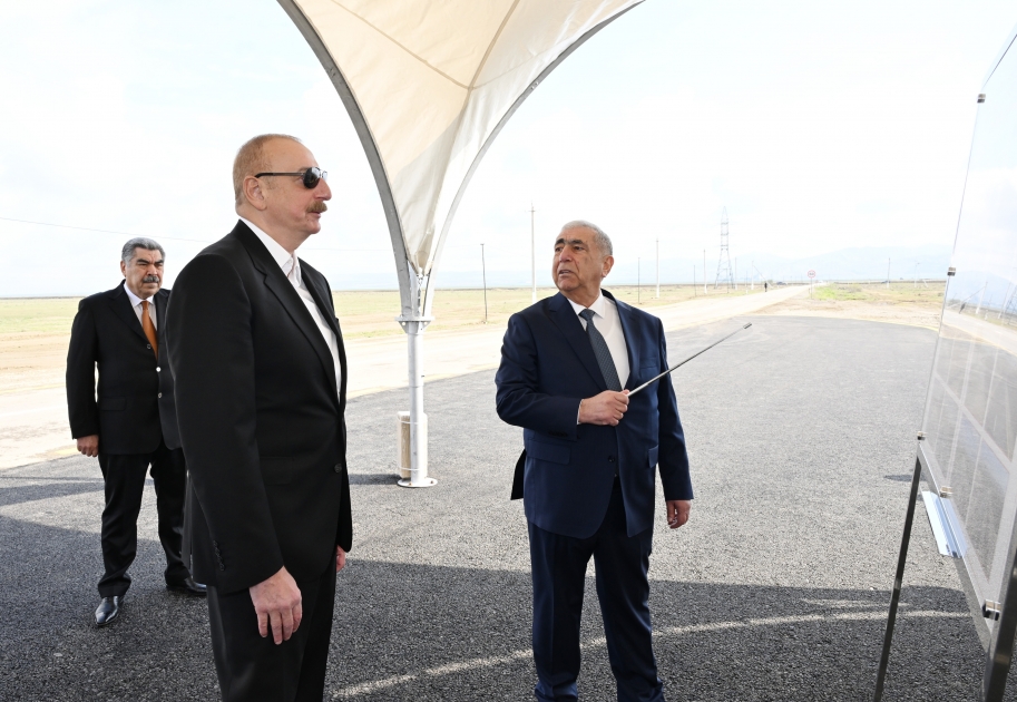 Prezident Hacıqabulda avtomobil yolunun açılışında - FOTO/VİDEO