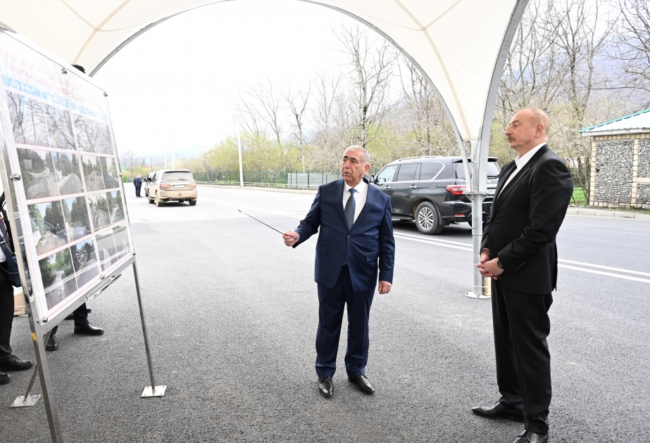 Prezident avtomobil yolunun açılışında iştirak etdi - FOTO/VİDEO