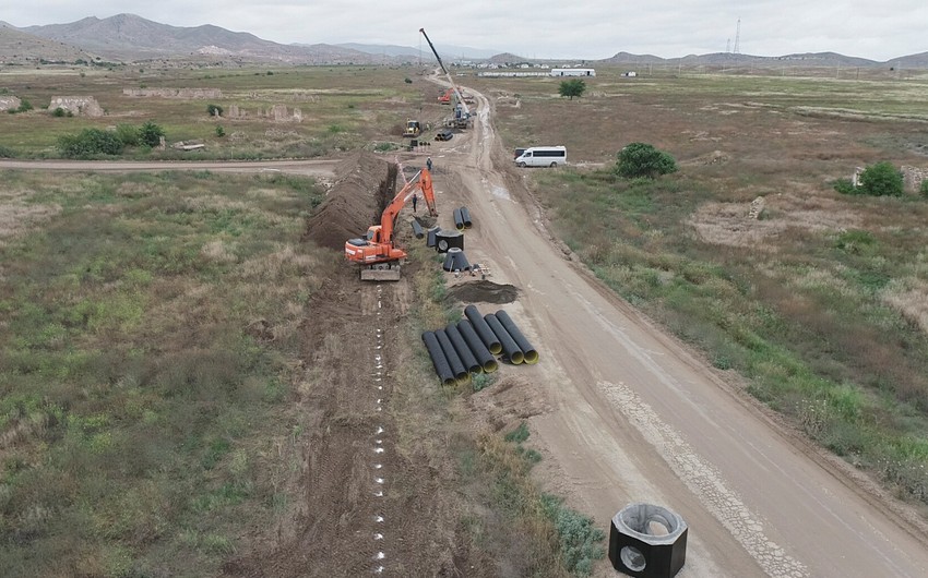 Cəbrayıl şəhərində içməli və tullantı su infrastrukturları yaradılır – FOTO/VİDEO 