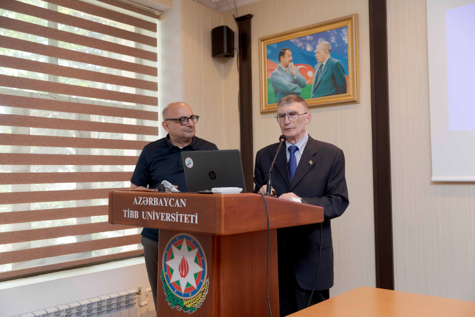 Nobel mükafatçısı Əziz Səncərin Azərbaycan Tibb Universitetində mühazirəsi dinlənilib - FOTO