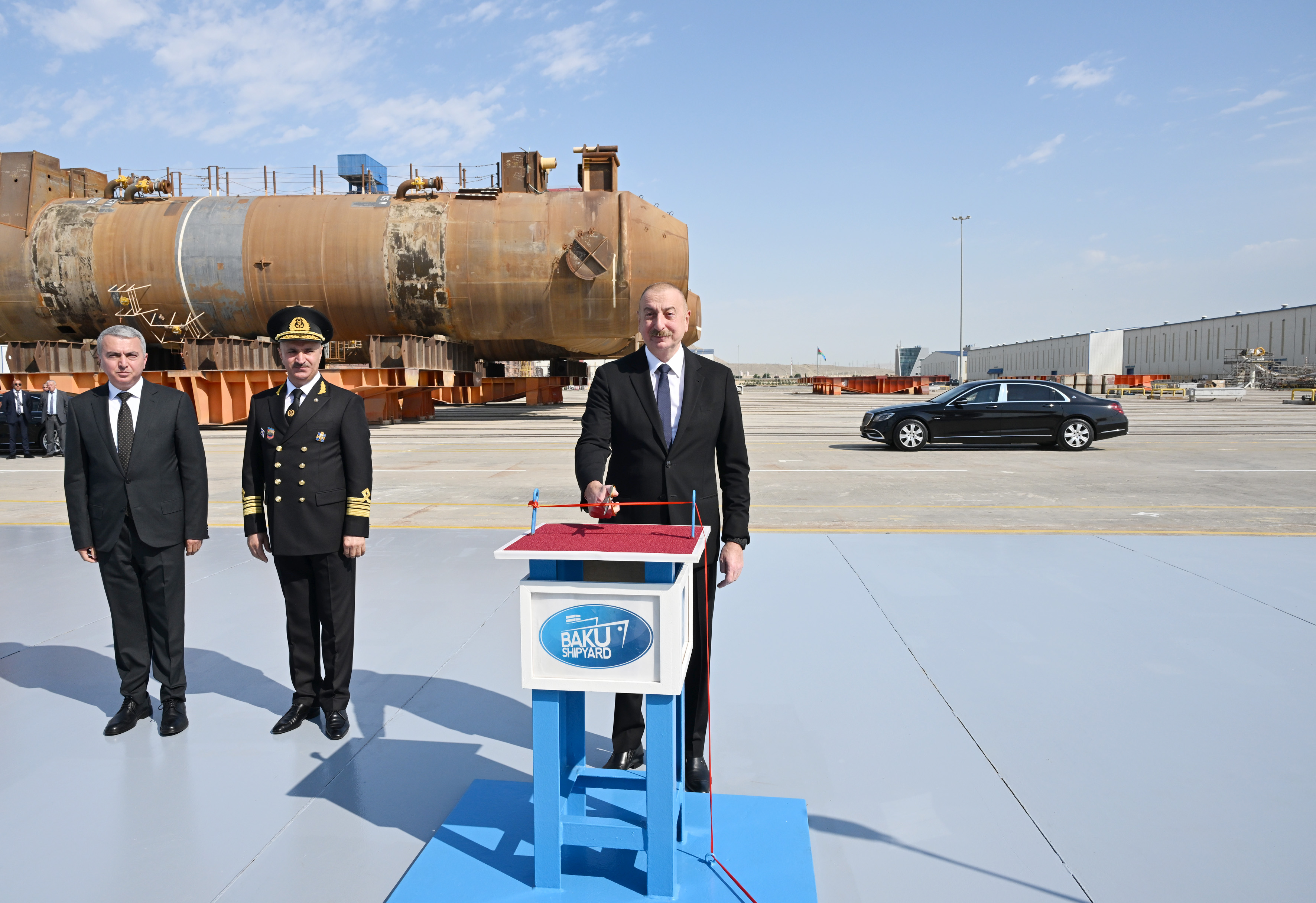 Prezident “Zəngilan” tankerinin istismara verilməsi mərasimində - FOTO
