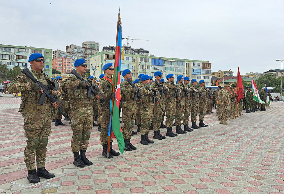 Hərbçilərimiz Qazaxıstandakı təlimin açılış mərasimində – FOTO/VİDEO  