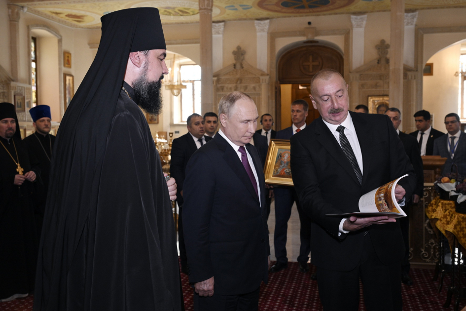 İlham Əliyev və Putin Pravoslav Kilsəsini ziyarət ETDİLƏR –FOTO/VİDEO