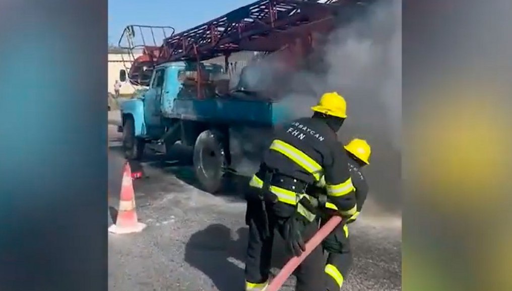 FHN Bakının mərkəzində baş verən yanğınla bağlı MƏLUMAT YAYDI - VİDEO