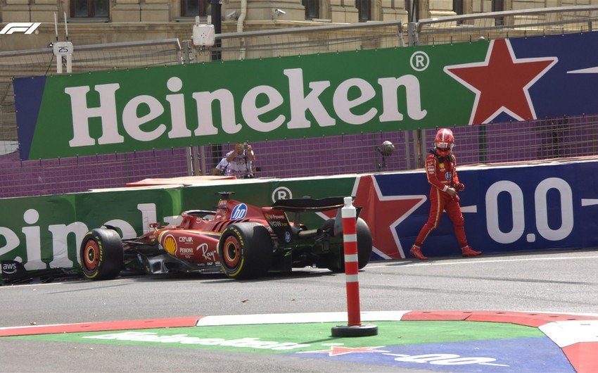 "Formula 1": "Ferrari" pilotu qəza törətdi - FOTO/VİDEO