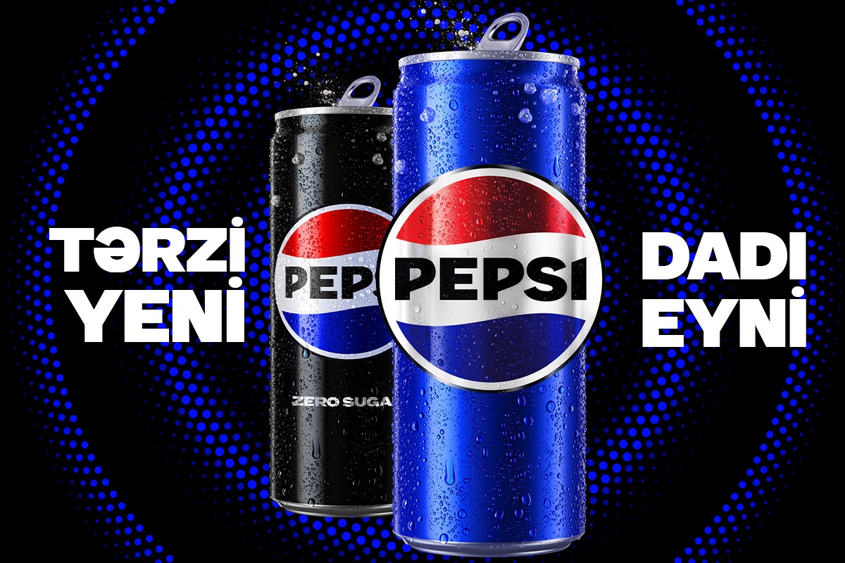 Pepsi dünyada 120 ölkədə vizual görkəmini dəyişərək 14 ildən sonra yeni görünüşünü təqdim edir - FOTO