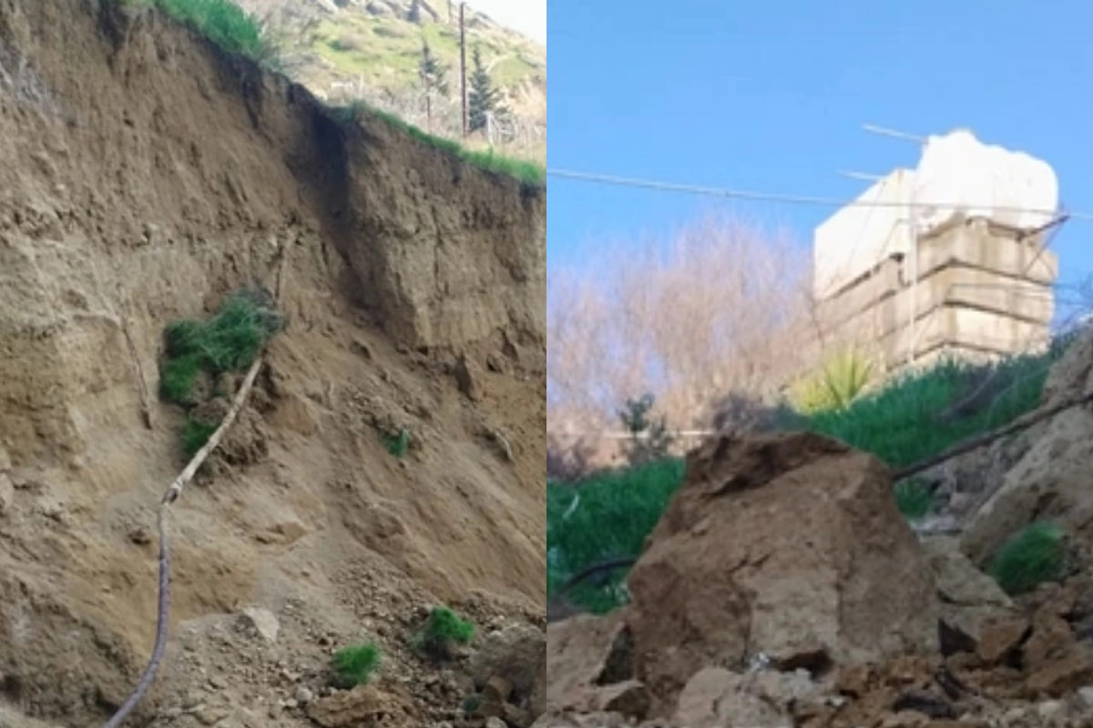 Bakıda binanın arxasında torpaq sürüşməsi baş verib – FOTO/VİDEO 