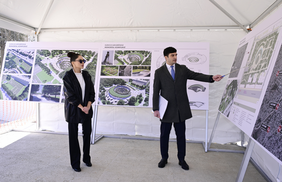 Birinci Xanım Gəncə Memorial Kompleksinin layihəsi ilə TANIŞ OLDU - FOTO