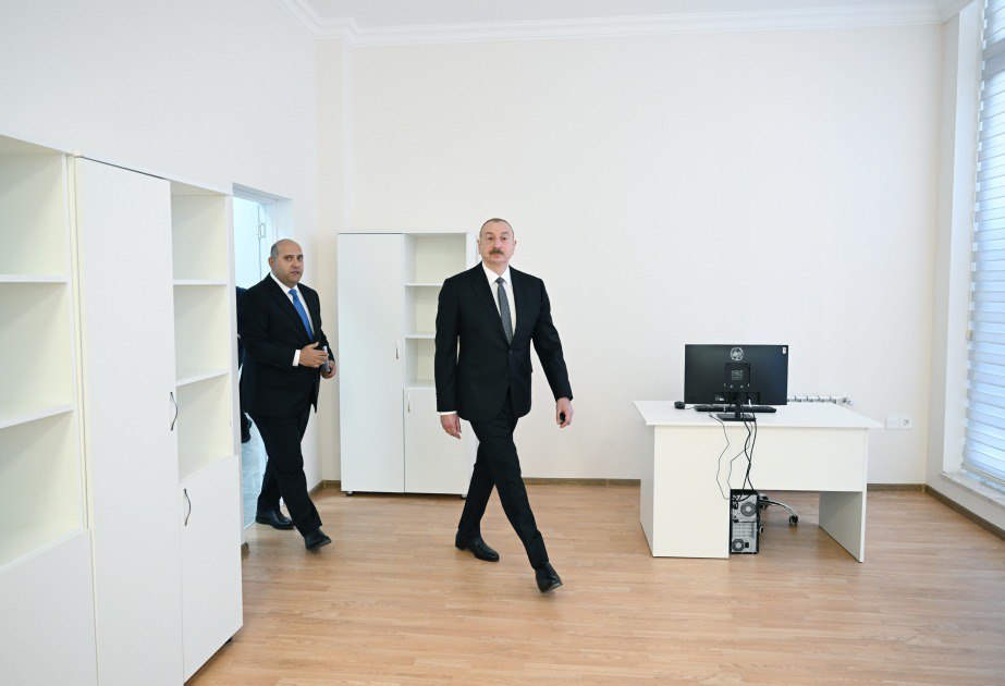 Prezident Kəngərli kəndində yerli icra strukturları üçün inşa edilmiş inzibati binada - FOTO/VİDEO