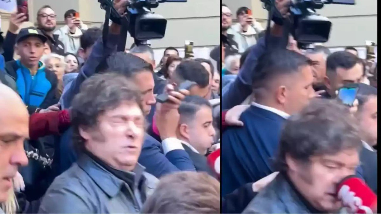 Jurnalist mikrofonla Argentina Prezidentinin burnunu əzdi – ANBAAN VİDEO