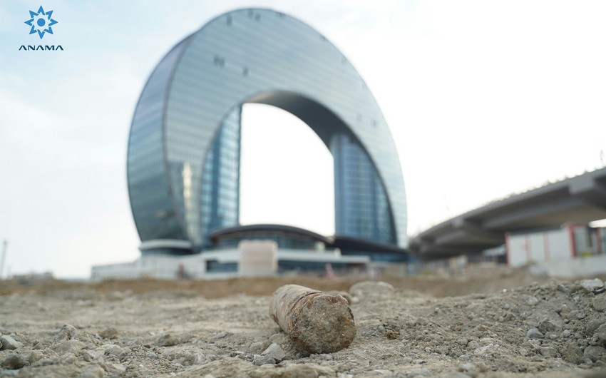 "Port Baku" ərazisində top mərmisi tapıldı – FOTO