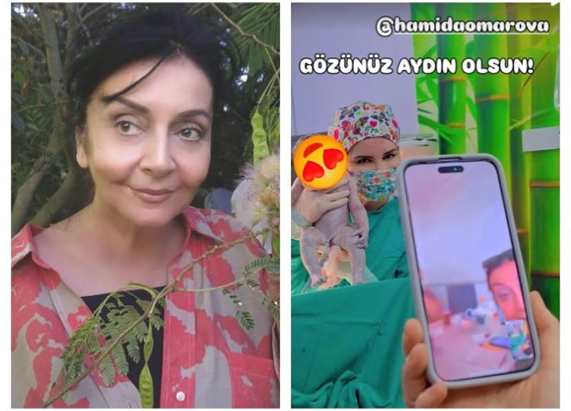 Həmidə Ömərova ilk dəfə nənə oldu – FOTO Həmidə Ömərova ilk dəfə nənə oldu – FOTO