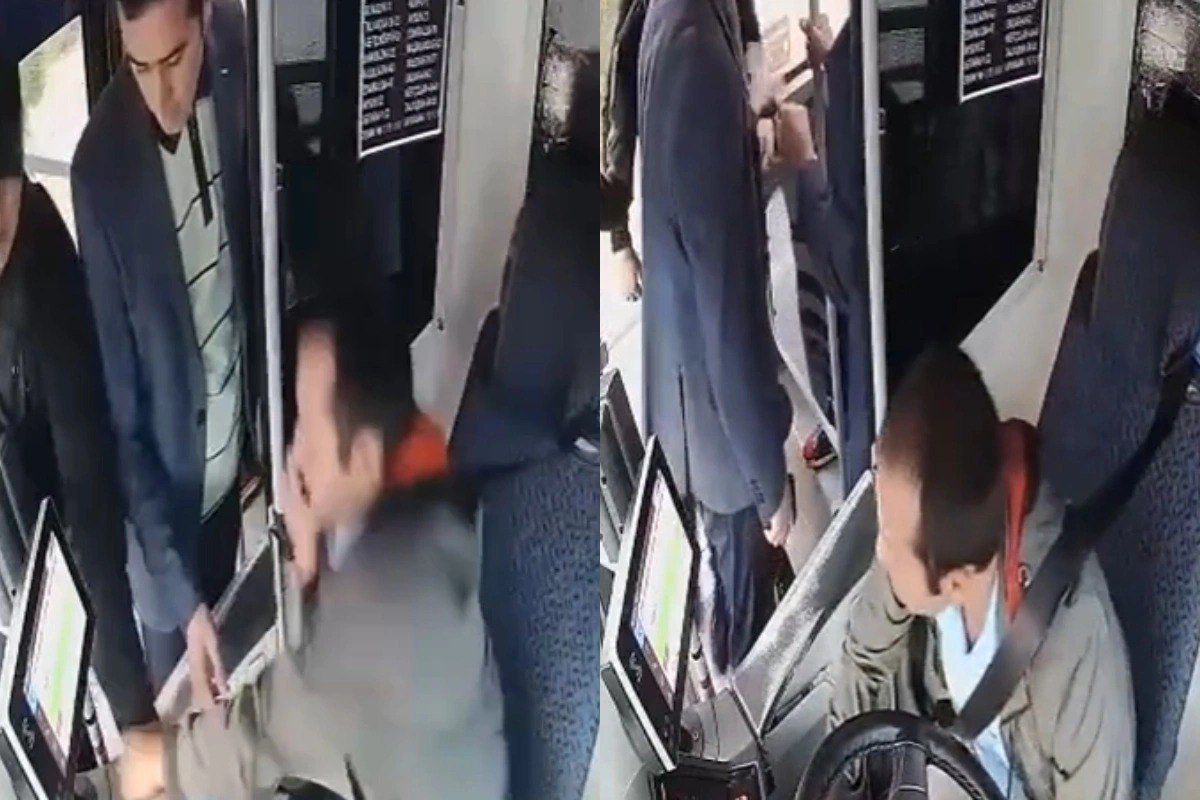 Avtobus sürücüsünü döyən şəxs SAXLANILDI - FOTO