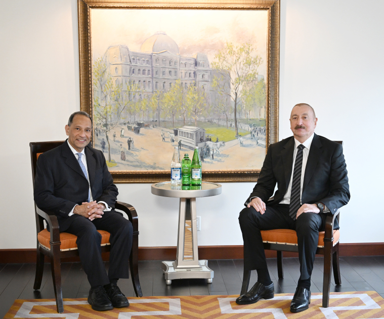 İlham Əliyev Nyu-Yorkda ABŞ Ticarət Palatasının baş vitse-prezidenti ilə görüşüb - FOTO