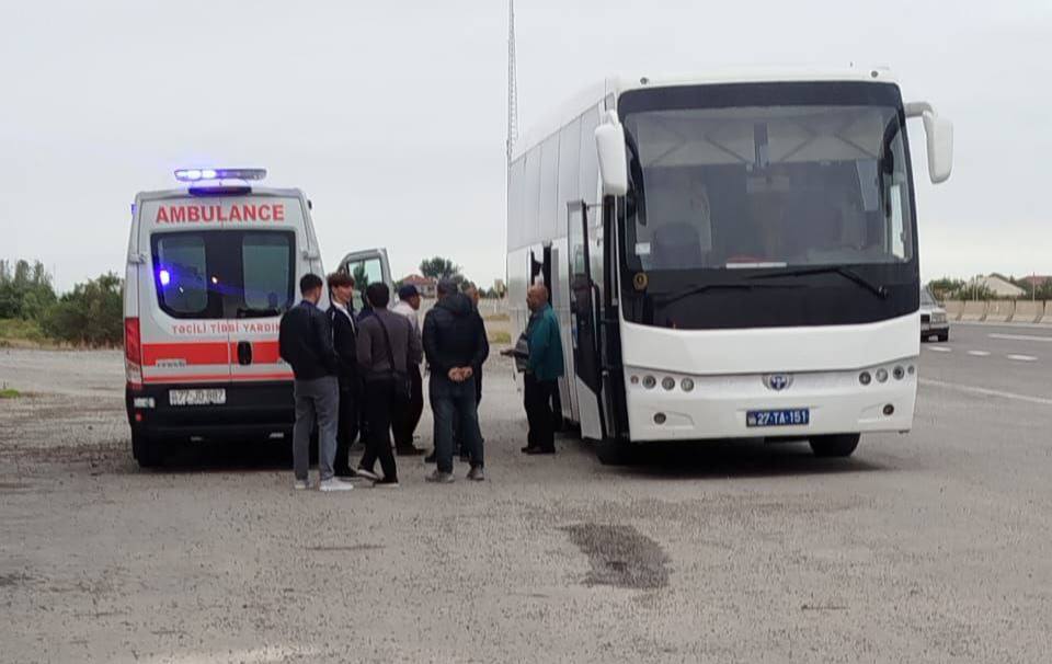 Xaçmaz-Bakı marşrut avtobusunda həyacanlı ANLAR - Sərnişinin ürəyi... - FOTO