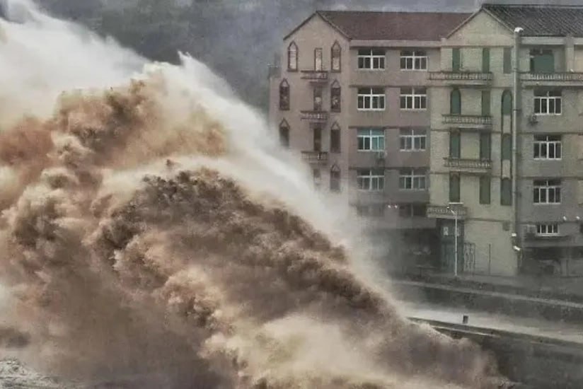 Çində "Matmo" tayfunu: Evlər su altında qaldı - VİDEO