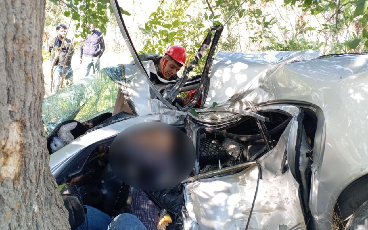 Şabranda avtomobil ağaca çırpıldı - Sürücü öldü