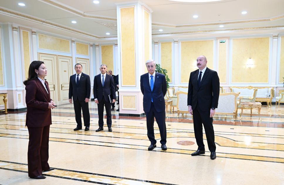 Prezidentlərə “Orta dəhlizin inkişafı” birgə layihəsi təqdim edildi – FOTO/VİDEO