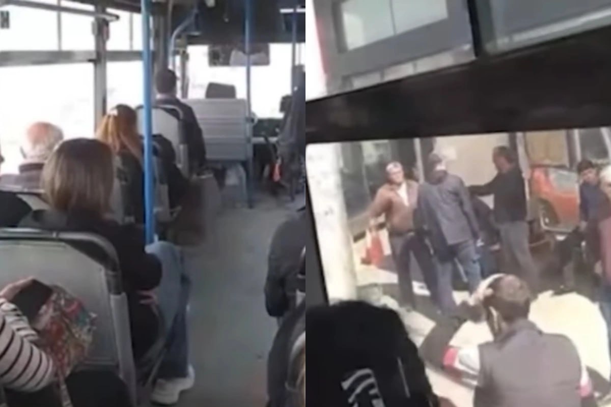 Sürücü avtobusu yolun ortasında saxlayıb siqaret çəkdi – VİDEO Sürücü avtobusu yolun ortasında saxlayıb siqaret çəkdi – VİDEO